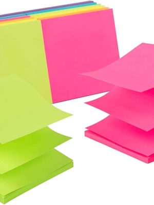 (12 Pack) Pop-up Sticky Notes 3x3 in,Bright Colors Super Sticking Power Memo Pads, 6 Colors, Strong Adhesive