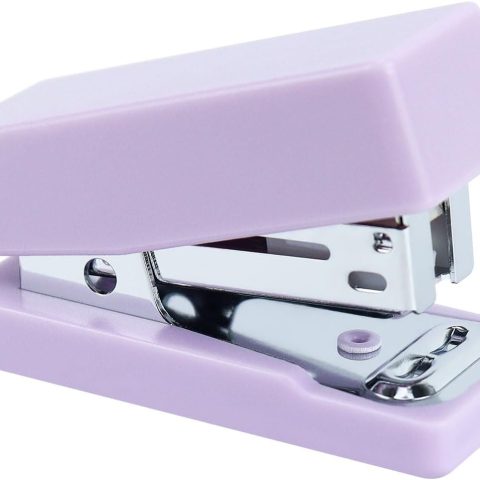 Purple Mini Stapler Small Cute Office Stapler for Desk 24/6 N 12 Sheets Capacity Effortless Desktop Staplers Standard for School and Desk Supplies