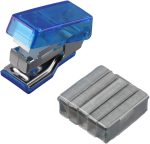 Blue Mini Office Supply Set Mini Portable Case,Include Mini Stapler,Tape Dispenser,Hole Puncher,Staples, for Office, Home, Gifts