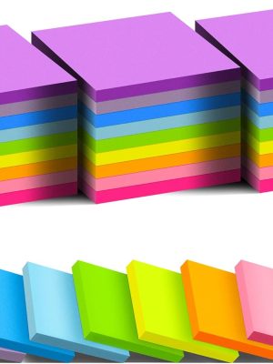 (36 Pack) Sticky Notes 3x3 in , 9 Bright Colors Self-Stick Note Pads it, Strong Adhesive, Easy to for Home, Office, Notebook