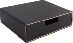 Stackable Organizer Drawer Leather Classic Handmade,Organize Home Office Desk Accessories and Sort Letter-Size Paper/a4 Document,Desk Caddy with Drawers Storage Box ,13.1x10x3.7inches,Black